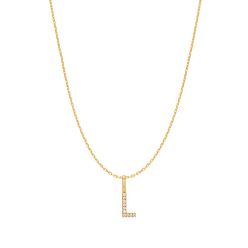 Gold Letter L Initial Necklace