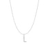 Silver Letter L Initial Necklace