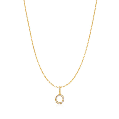 Gold Letter O Initial Necklace