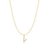 Gold Letter V Initial Necklace