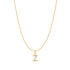 Gold Letter Z Initial Necklace