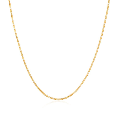 Gold Slim Curb Link Chain Necklace