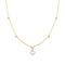 Gold Bezel-Set Station Necklace with Shell Pearl Pendant