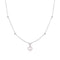 Silver Bezel-Set Station Necklace with Shell Pearl Pendant