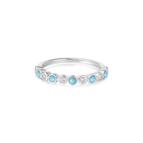 Silver Bezel Lab Created Turquoise Ring