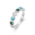 Silver Bezel Malachite and Lab Created Turquoise Ring