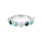 Silver Bezel Malachite and Lab Created Turquoise Ring
