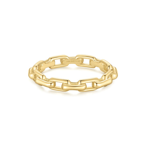 Gold Paper Clip Link Ring