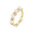 Gold Sparkling Braided Shell Pearl Ring