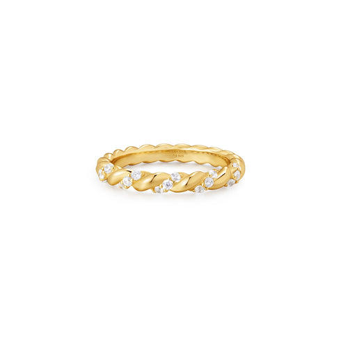 Gold Sparkle Twisted Ring