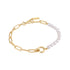 Gold Pearl Chunky Link Chain Bracelet