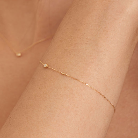 14kt Gold Magma Single Diamond Bracelet