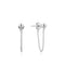 Silver Modern Chain Stud Earrings