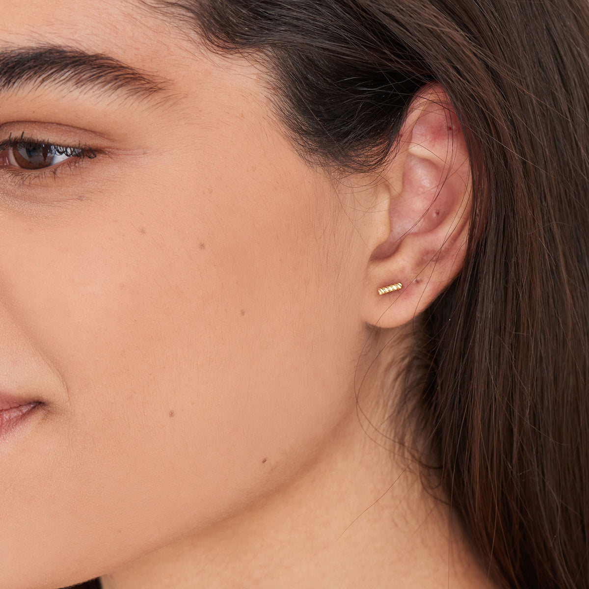 Bar stud hot sale hoop earrings