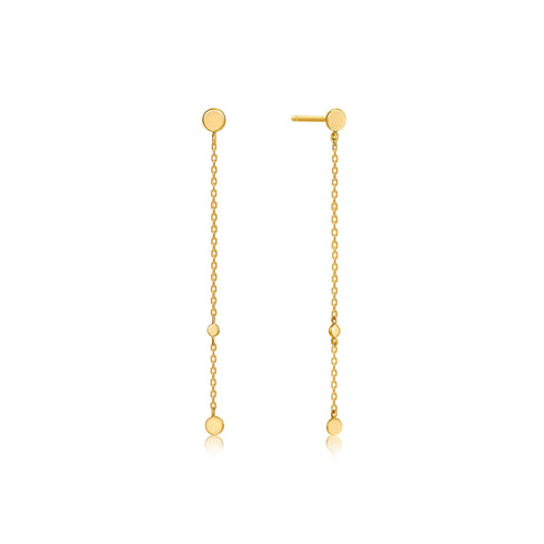 14kt Gold Disc Drop Earrings