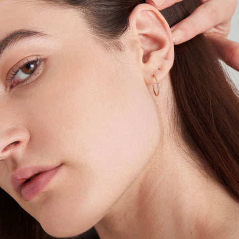 14kt Gold Mini Hoop Stud Earrings