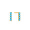14kt Gold Turquoise Cabochon Bar Stud Earrings