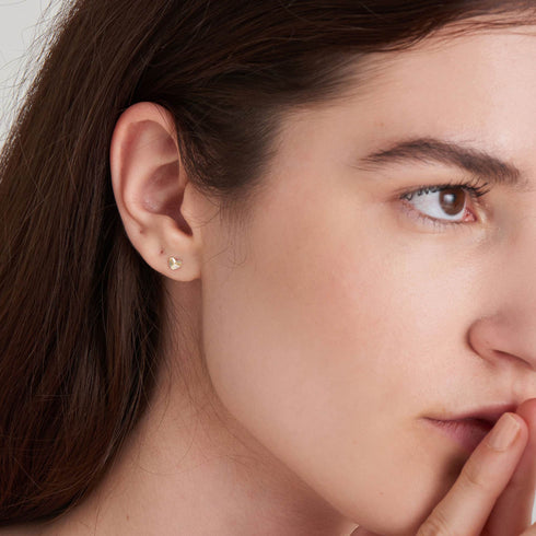 14kt Gold Heart Stud Earrings