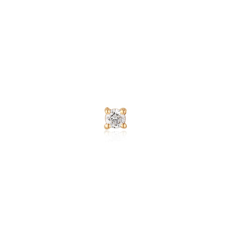 14kt Gold Stargazer Natural Diamond Single Labret Earring