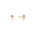 14kt Gold White and Pink Sapphire Stud Earrings