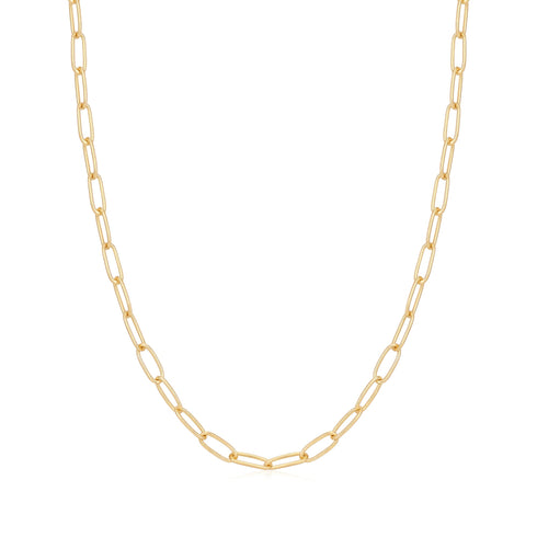 Gold Link Charm Chain Necklace