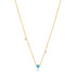14kt Gold Turquoise and White Sapphire Necklace