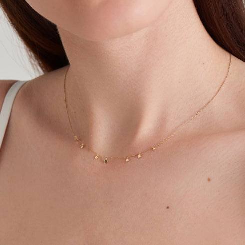 14kt Gold Mixed Disc Necklace