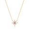 14kt Gold White and Pink Sapphire Flower Necklace