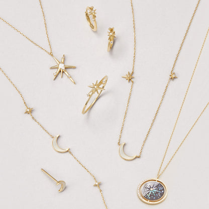 14kt Gold Diamond Cosmos Pendant Necklace