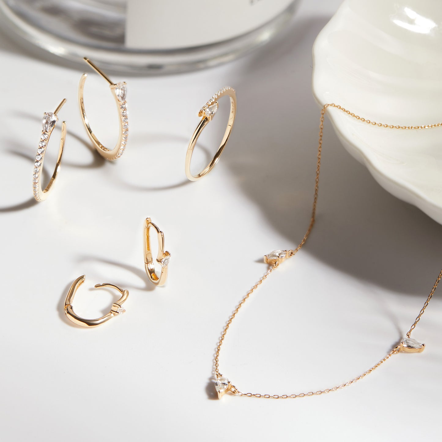 14kt Gold White Sapphire Wrap Ring