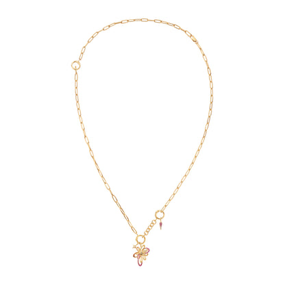 Gold Mini Link Charm Chain Connector Necklace