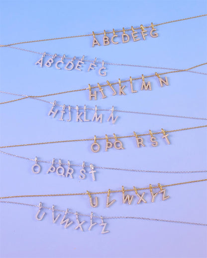 Silver Letter X Initial Necklace