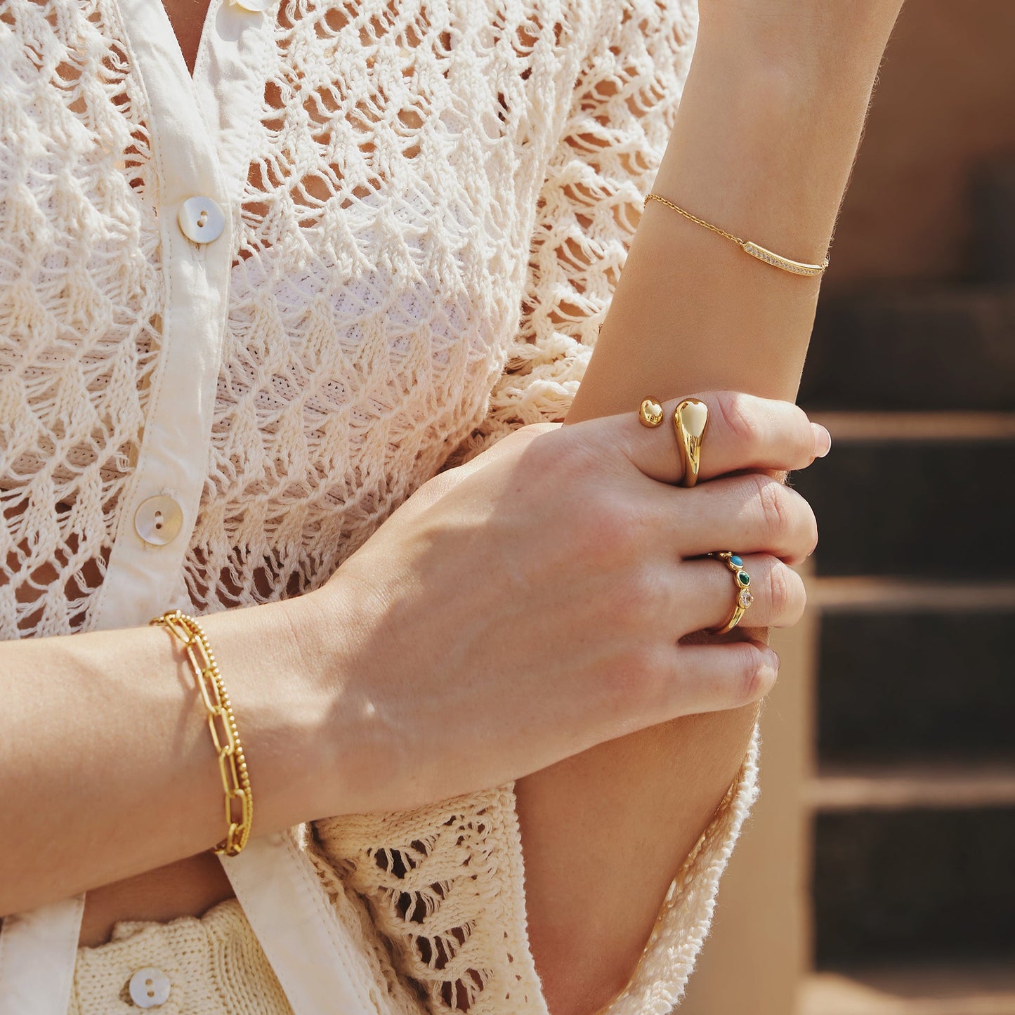 Gold Pavé Bar Bracelet