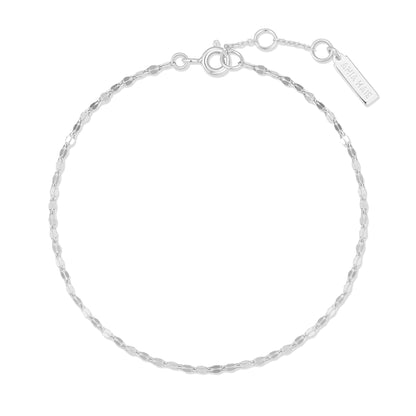 Silver Textured Chain Bracelet