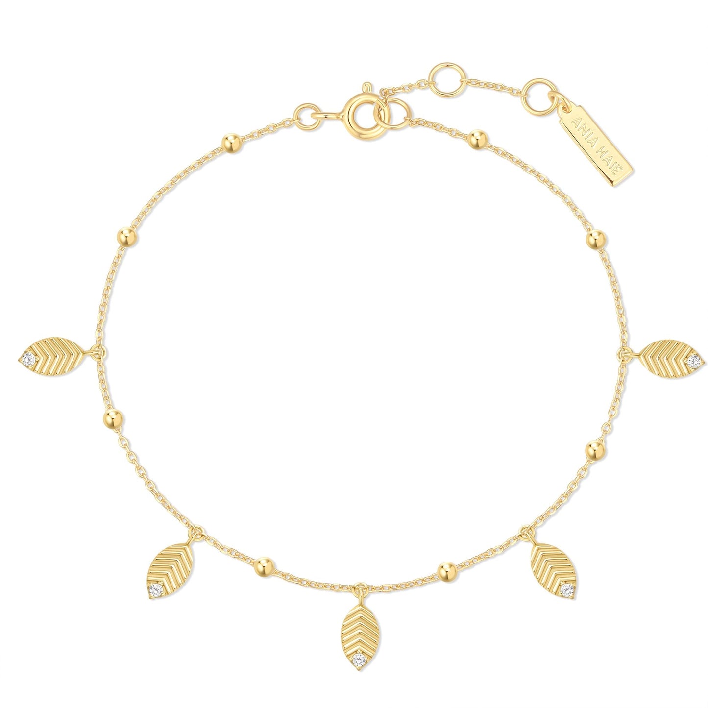 Gold Leaf Station Bracelet
