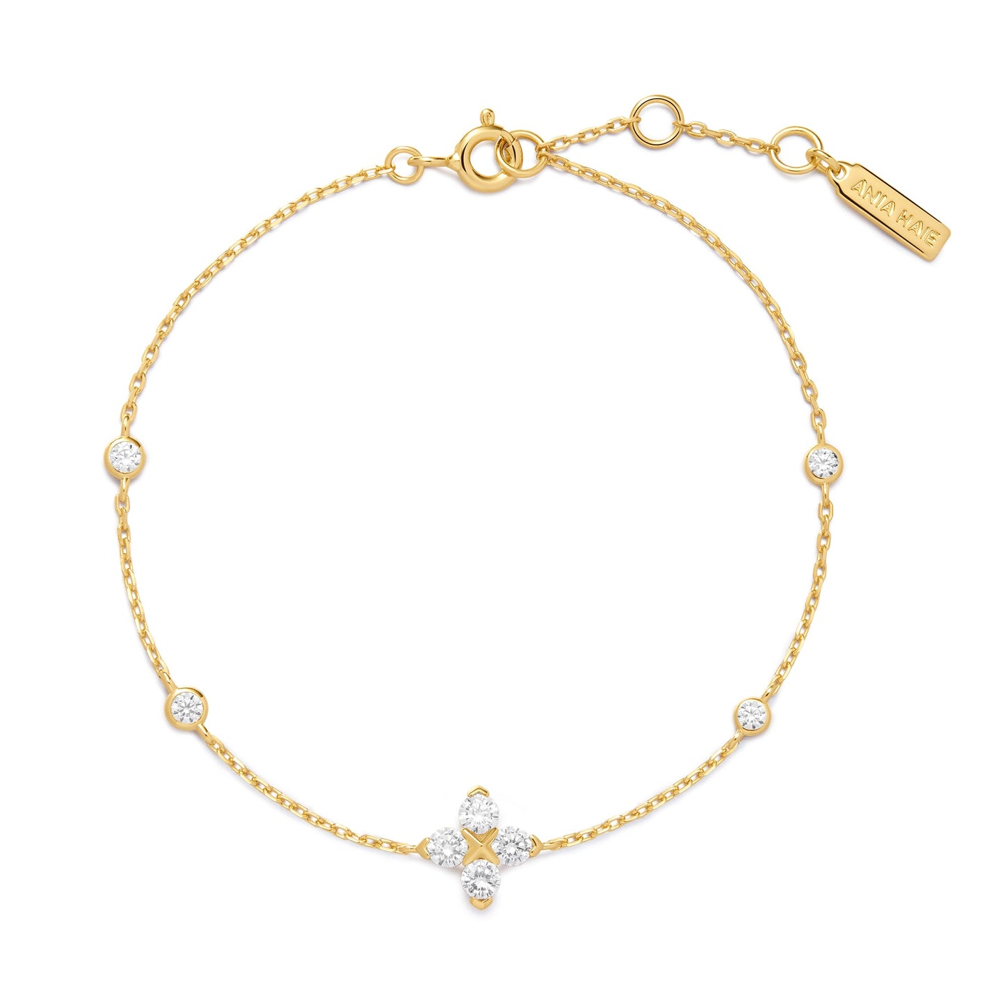 Gold Sparkling Lucky Clover Bracelet