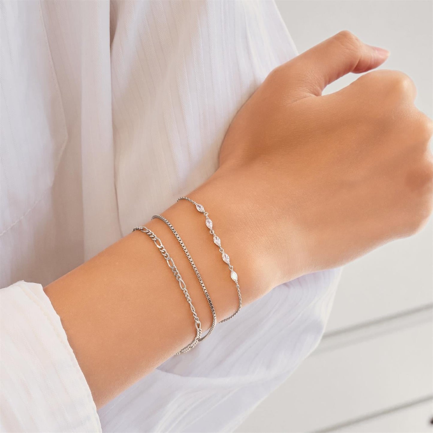 Silver Quintet Marquise Bracelet