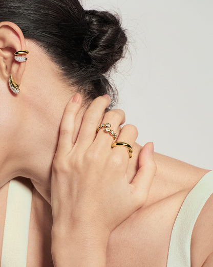 Gold Spiral Adjustable Ring