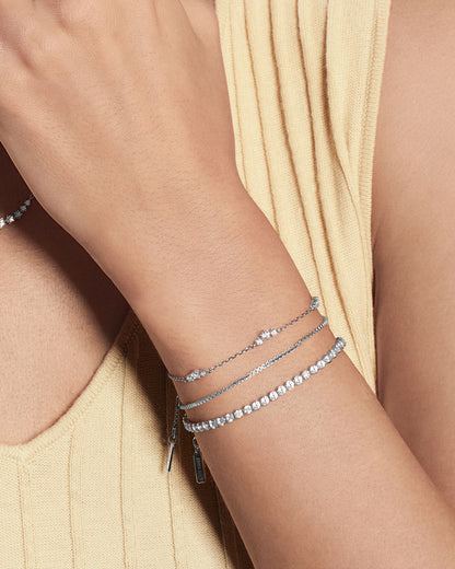 Silver Cluster Station Bracelet