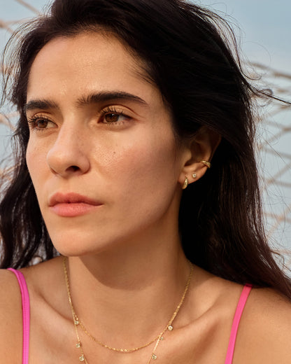 Gold luxe hoop earrings lifestyle