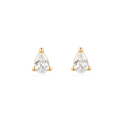 Front view of Gold Pear Studs