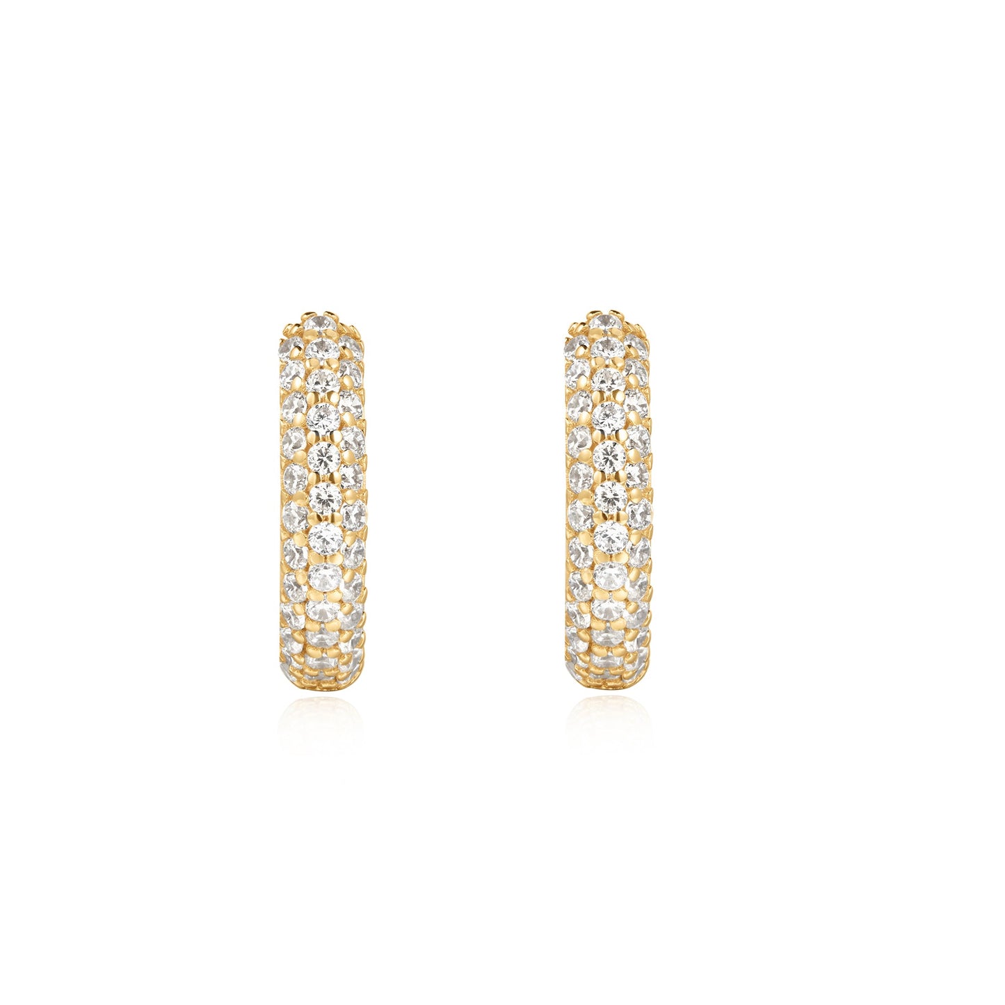Gold Pavé Huggies