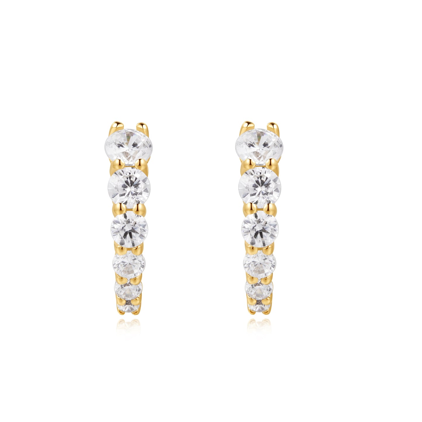 Gold Gradient Pavé Huggies