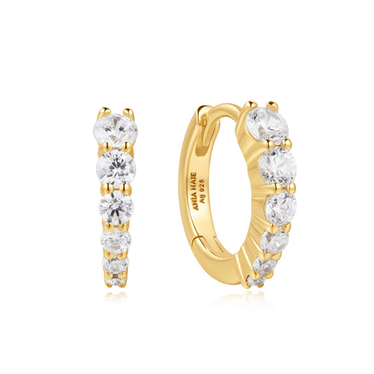 Gold Gradient Pavé Huggies