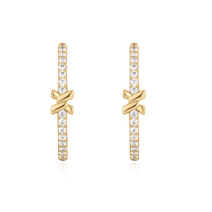 Gold Cross Hoops