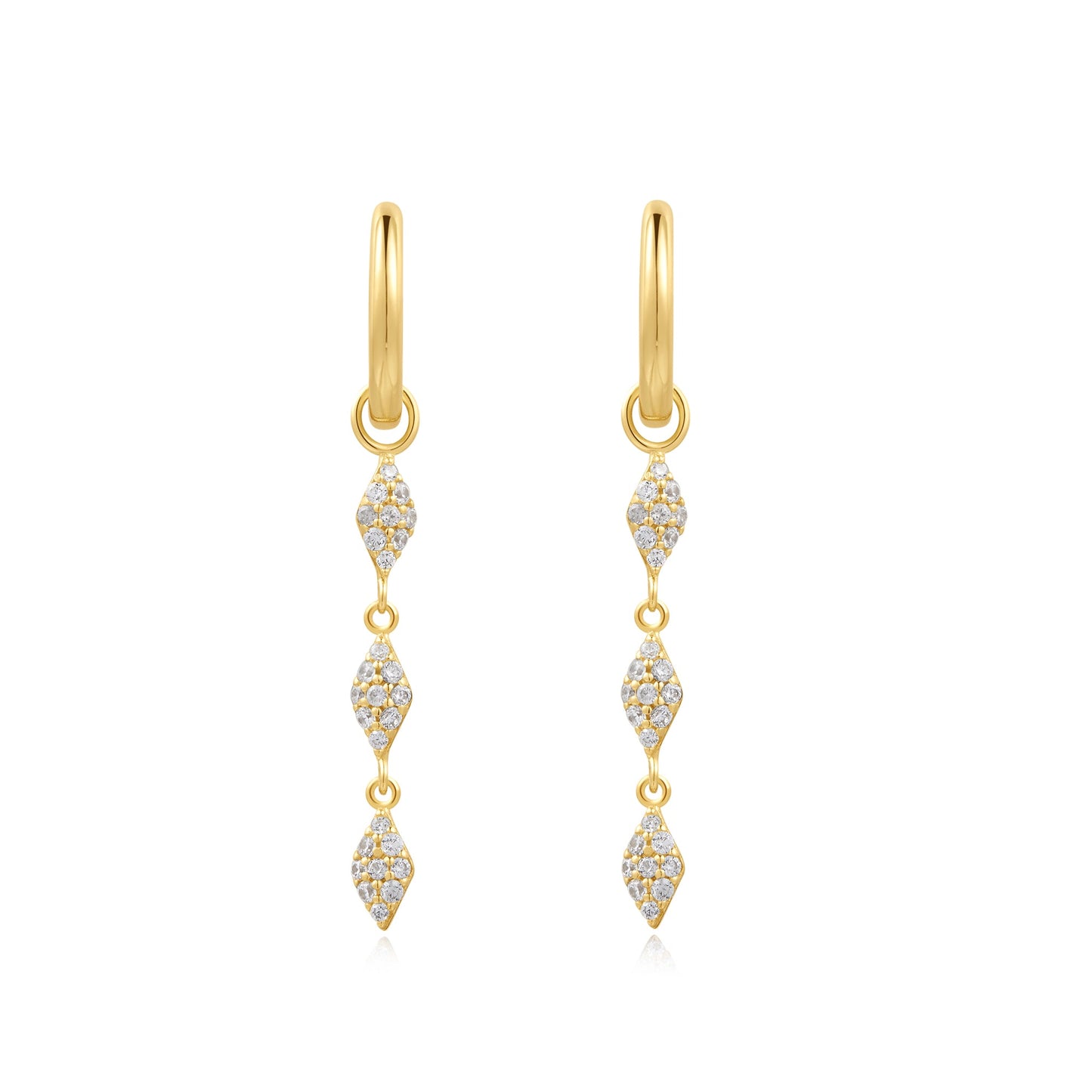 Gold Pavé Sparkle Drop Huggies