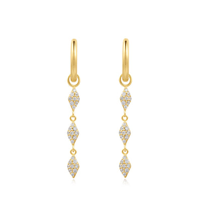 Gold Pavé Sparkle Drop Huggies