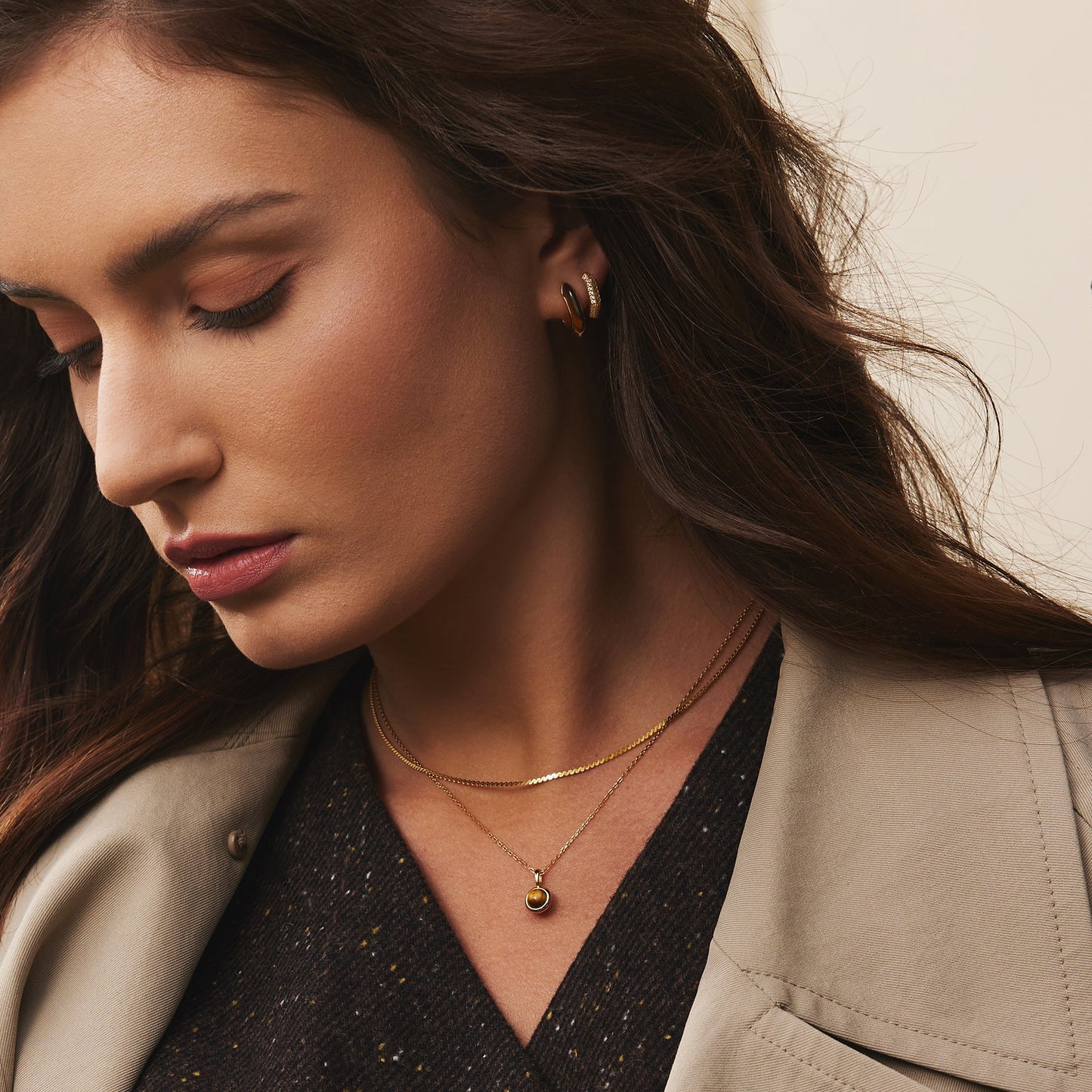 Gold Flat S Link Chain Necklace