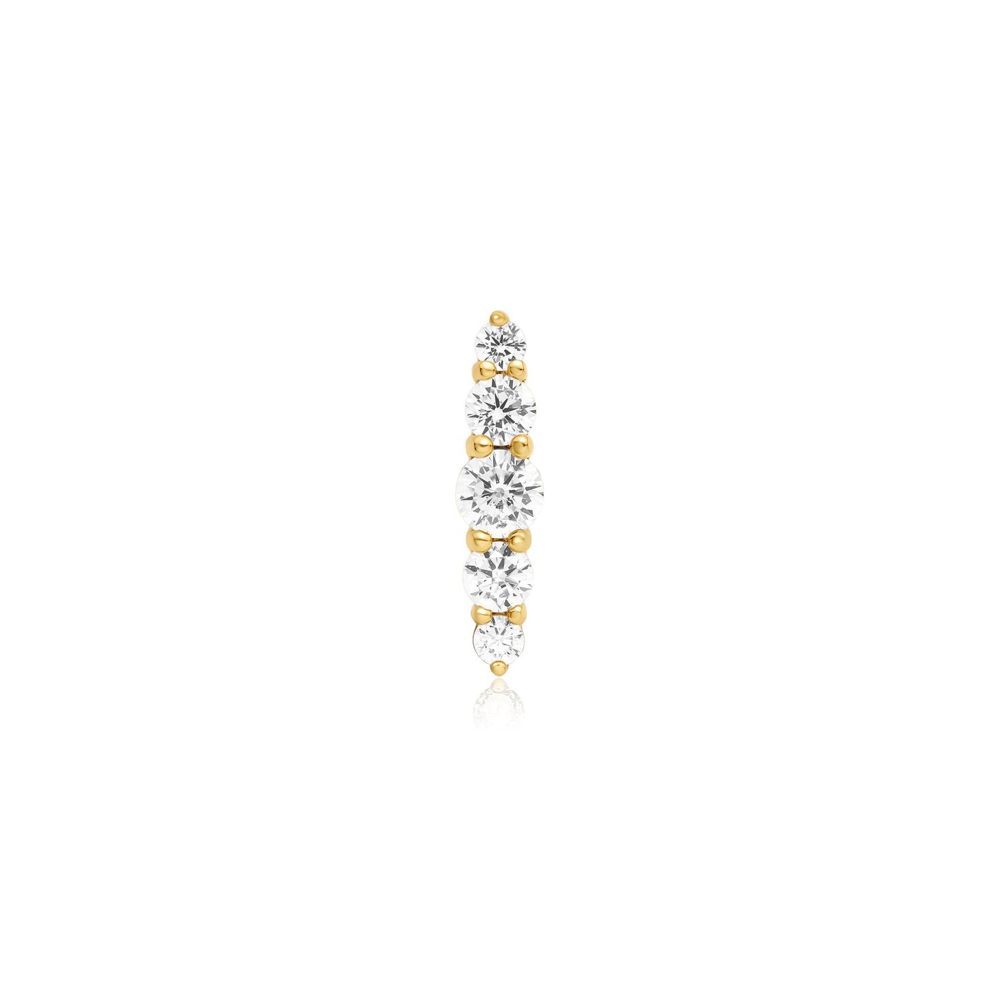 Gold Bar Barbell Single Earring