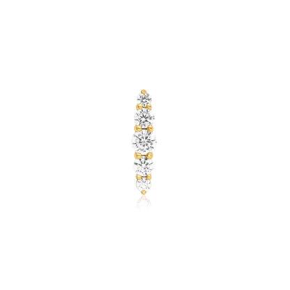 Gold Bar Barbell Single Earring